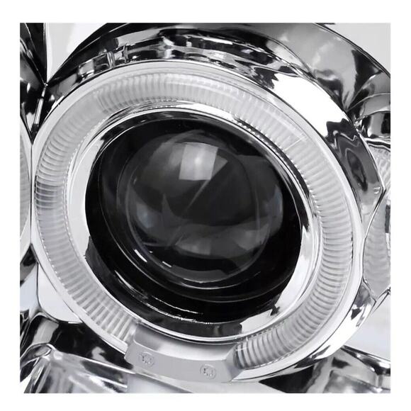 Chrome LED Projector Headlights w Halo for 2001–2004 Nissan Frontier Pair Spec-D - Picture 6 of 9